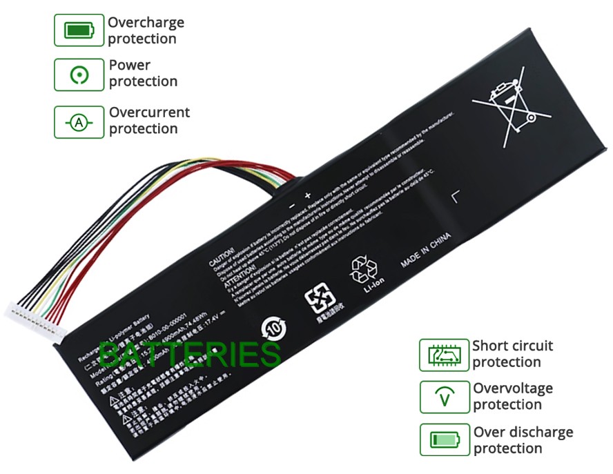 NOTEBOOK EVGA SC17 GTX1070 battery